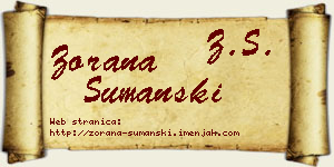 Zorana Šumanski vizit kartica